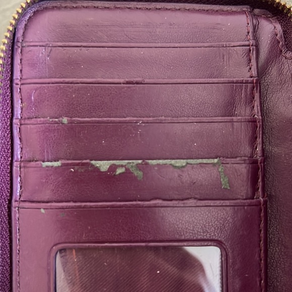 Coach Small Purple and Floral Print Accordion Zip Wallet/Wristlet - Picture 7 of 15